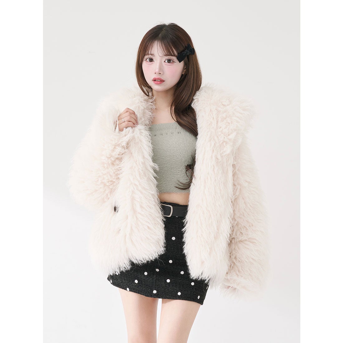 ダーリッチ Darich アシメレイヤードニットトップス （グレー