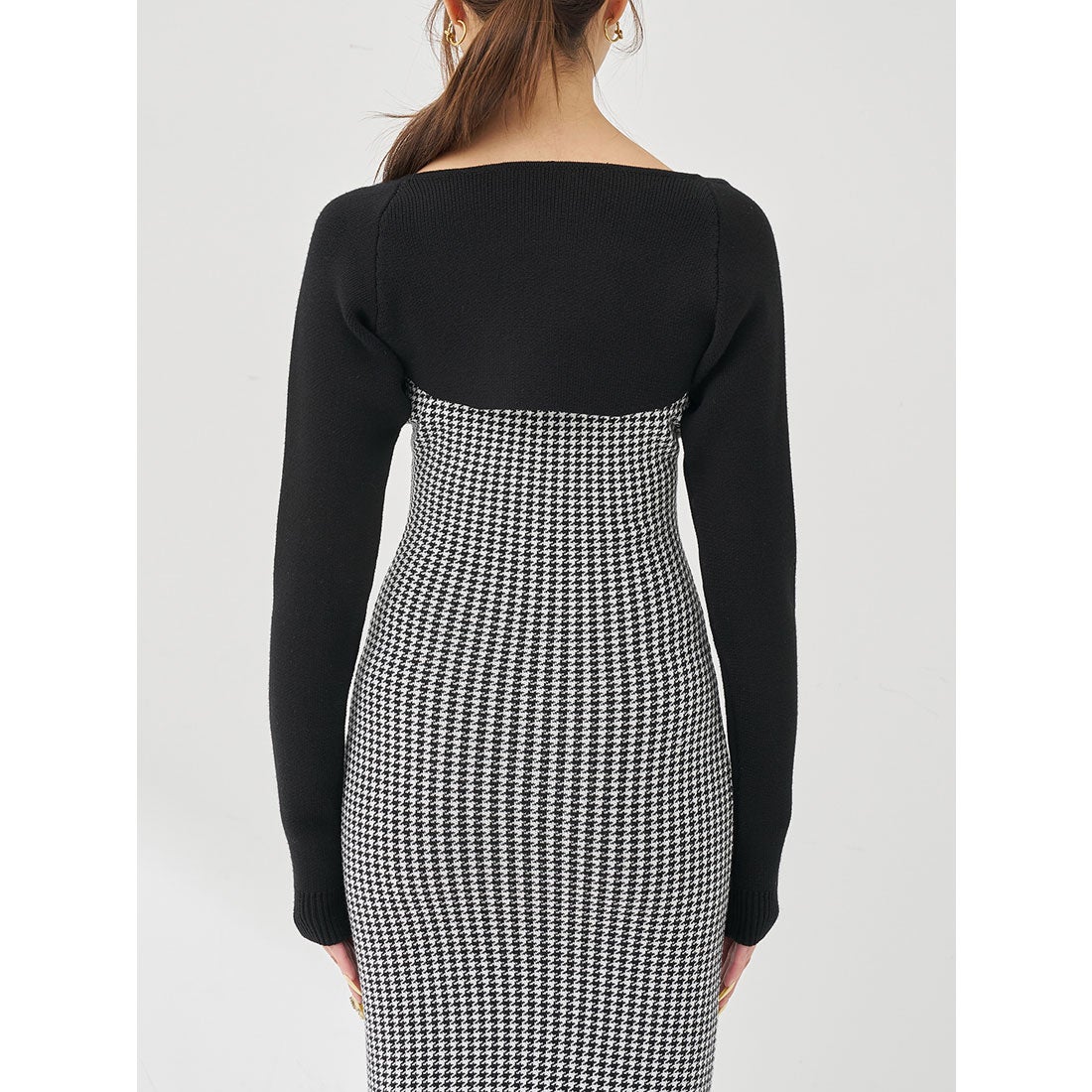 ダーリッチ Darich アンサンブルチェックニットロングワンピース