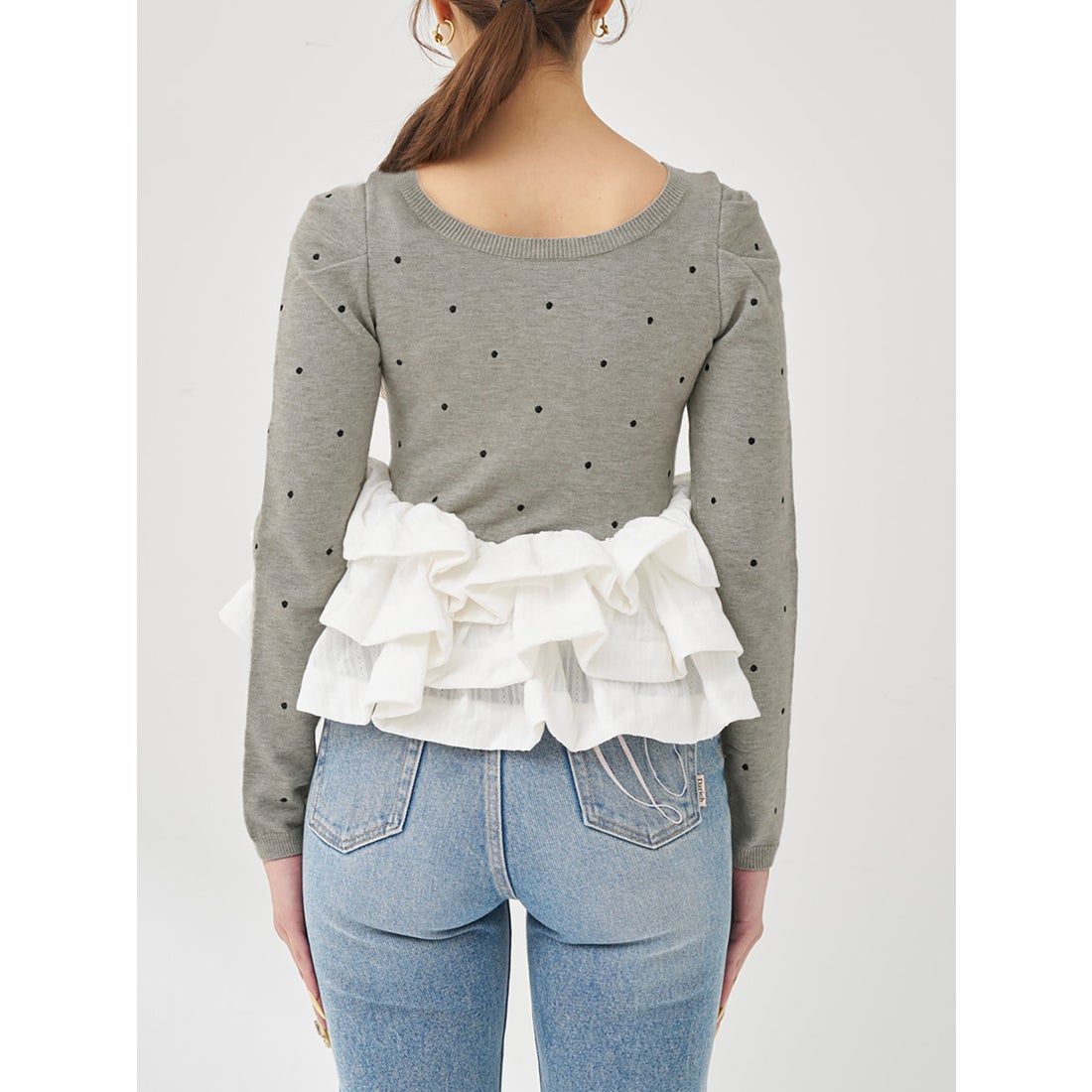 ダーリッチ Darich ボリュームフレアニットチュニック （ブラック