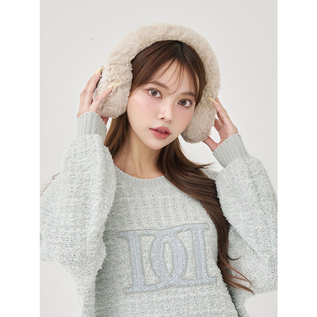 ダーリッチ Darich DDロゴツイードニットプルオーバー （ピンク