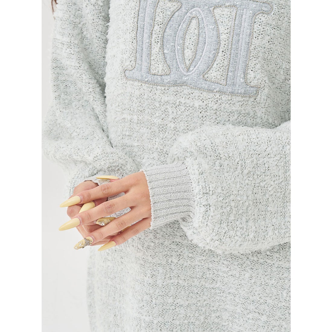 ダーリッチ Darich DDロゴツイードニットプルオーバー （ピンク） -靴