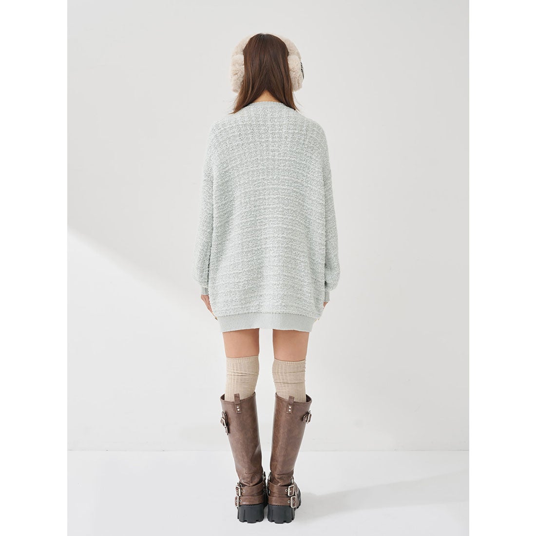 ダーリッチ Darich DDロゴツイードニットプルオーバー （ブラック