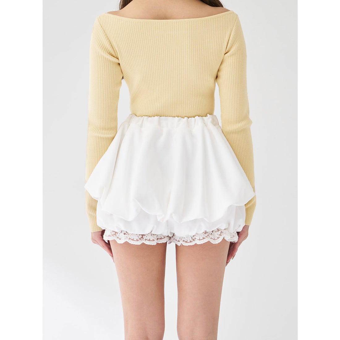 ダーリッチ Darich ボリュームバルーンミニスカート （ホワイト