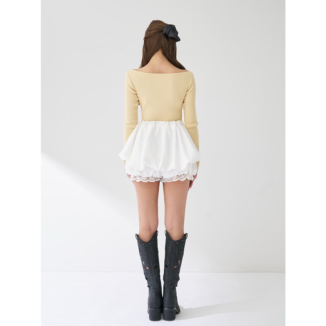 ダーリッチ Darich ボリュームバルーンミニスカート （ホワイト