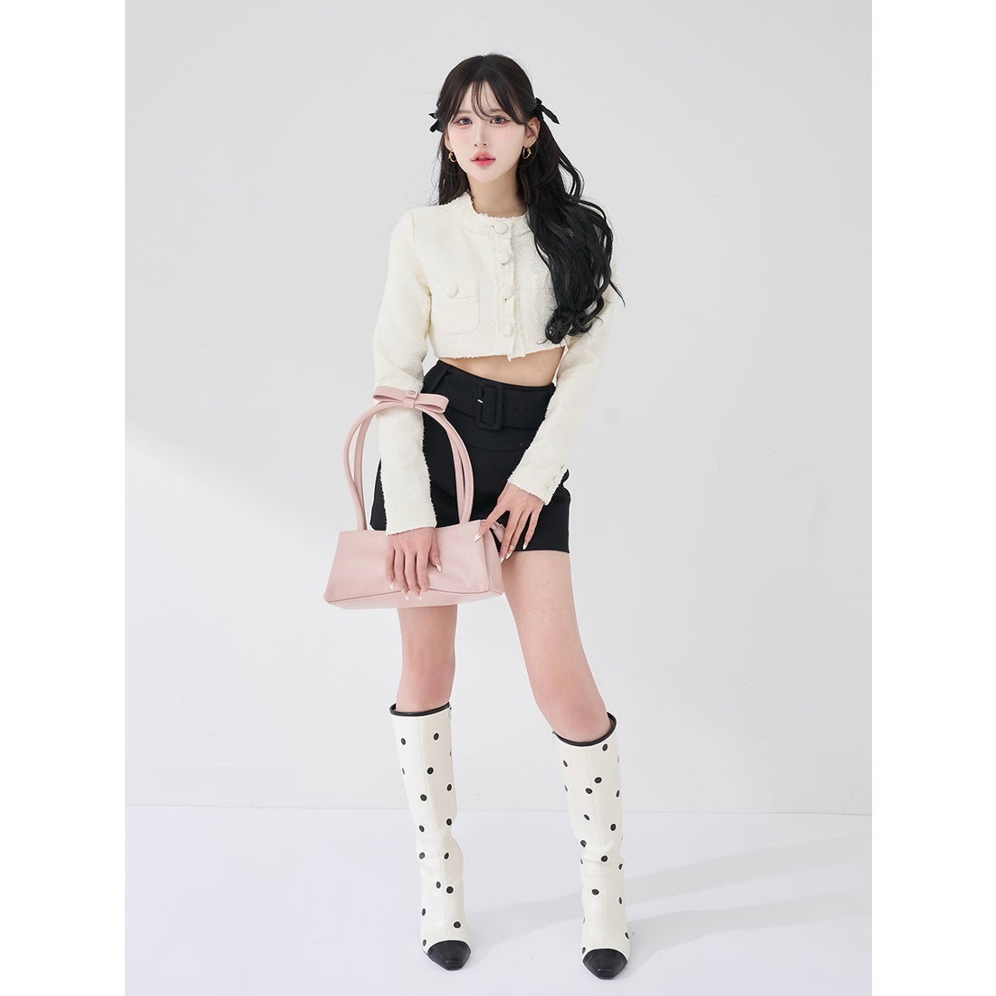 ダーリッチ Darich シェイプラインベルトミニスカート （ブラック