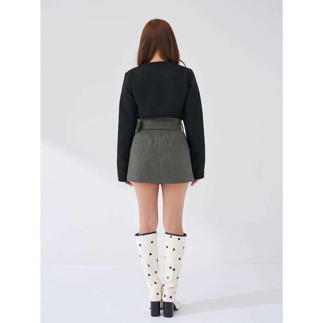 ダーリッチ Darich シェイプラインベルトミニスカート （ベージュ