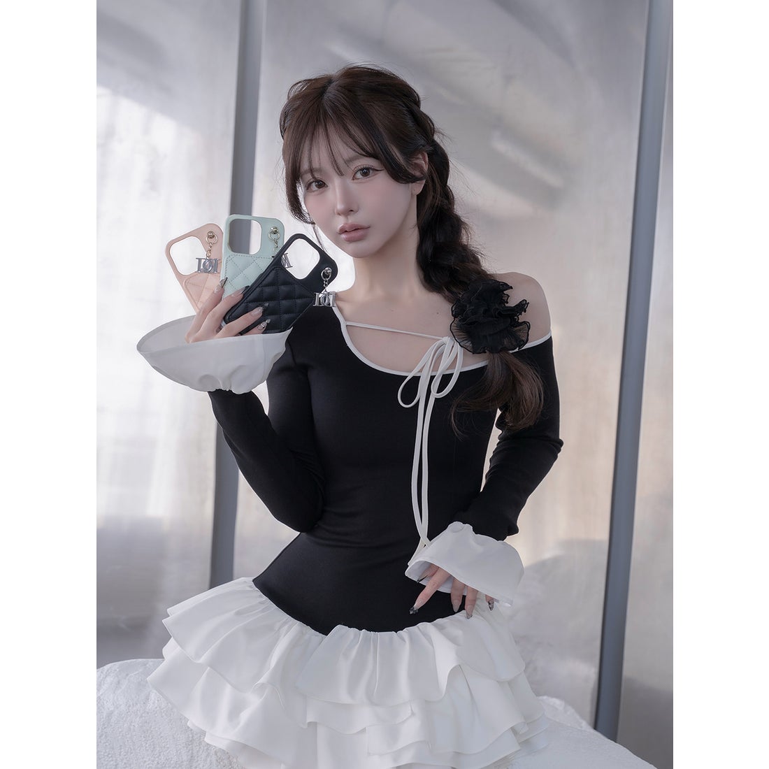 ダーリッチ Darich キルティングミラーDDチャームiPhoneケース