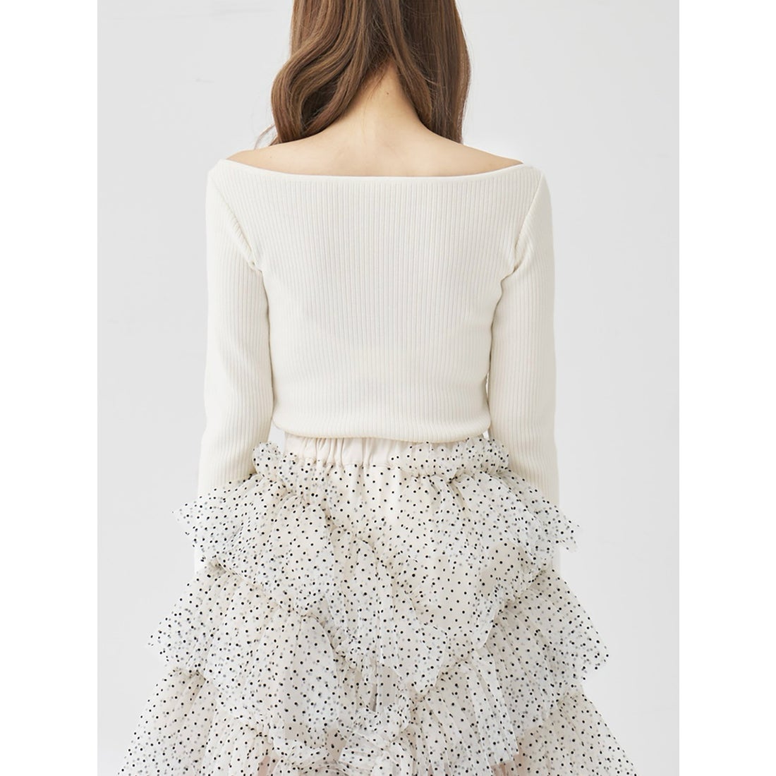 ダーリッチ Darich ビジューロゴボートネックニットトップス