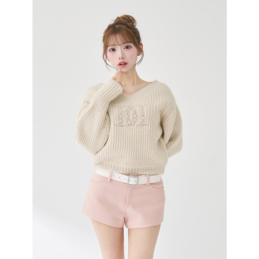 ダーリッチ Darich ファンシービーズDDロゴボリュームニットトップス