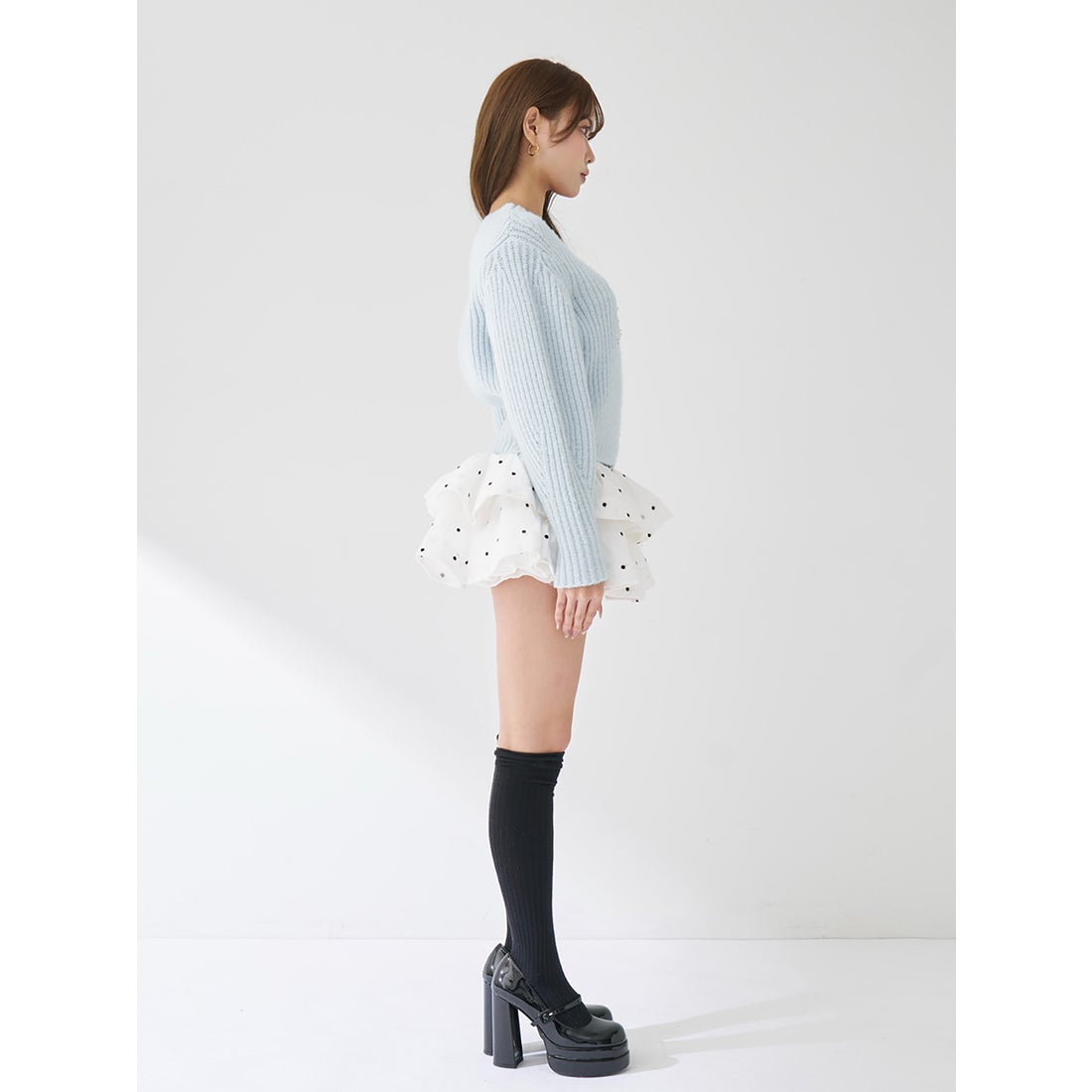 ダーリッチ Darich ファンシービーズDDロゴボリュームニットトップス