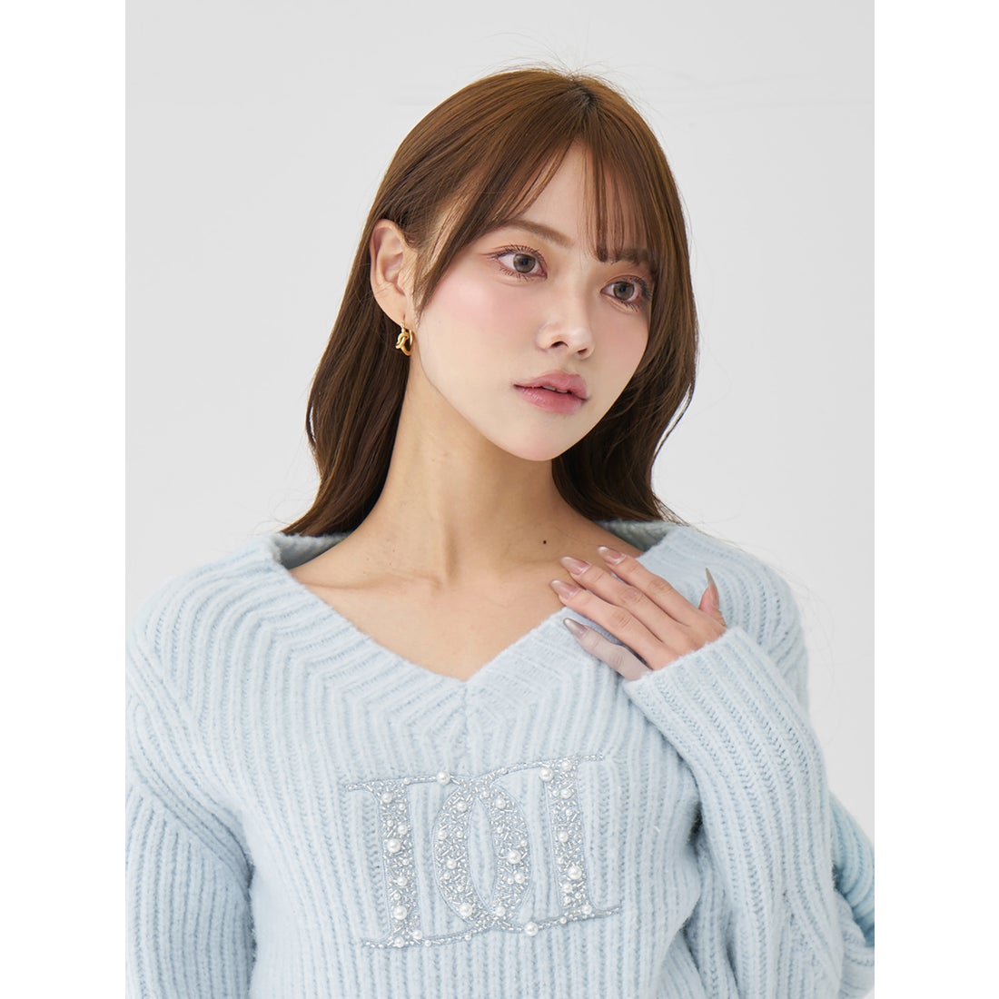 ダーリッチ Darich ファンシービーズDDロゴボリュームニットトップス