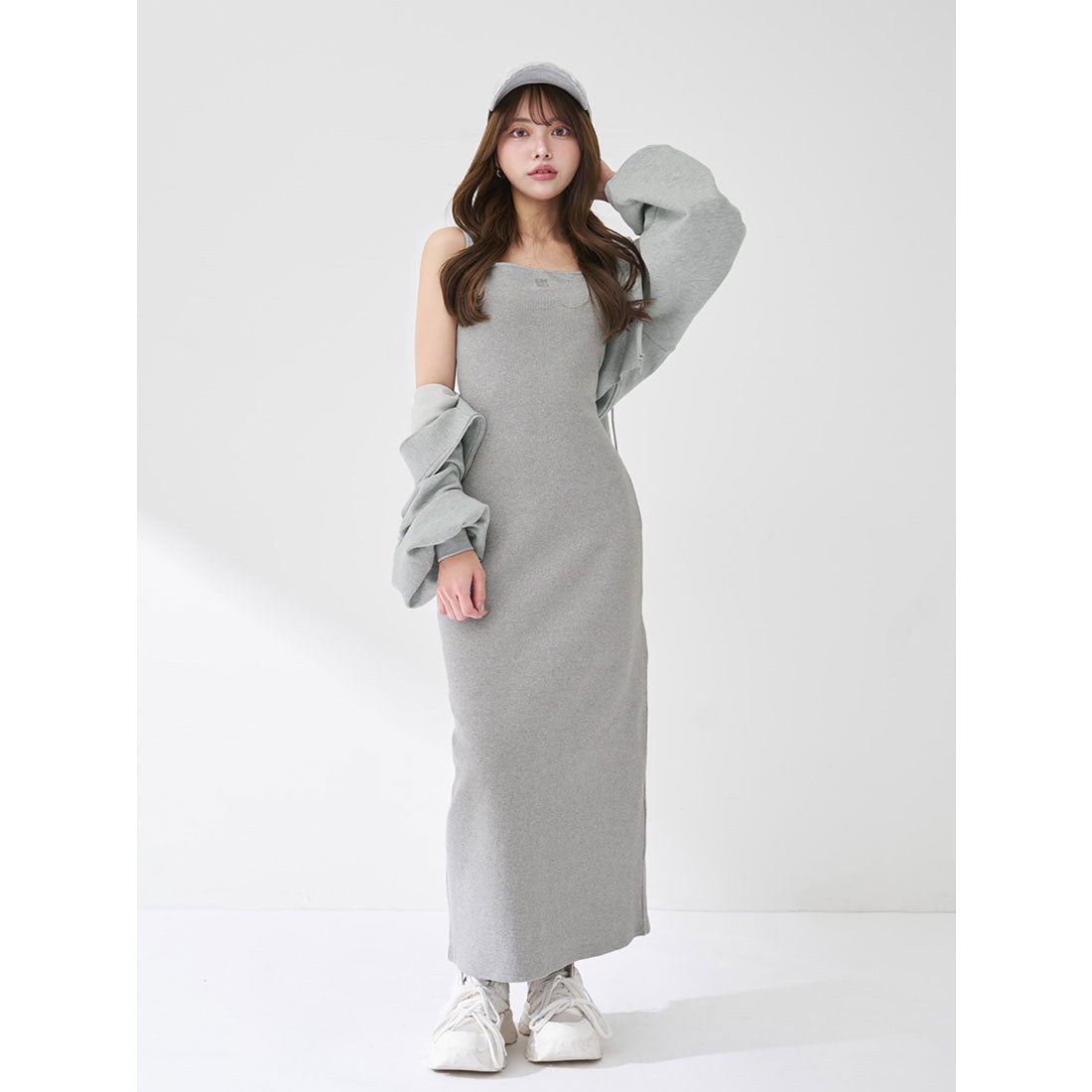 ダーリッチ Darich シェイプリブカットロングワンピース （ホワイト