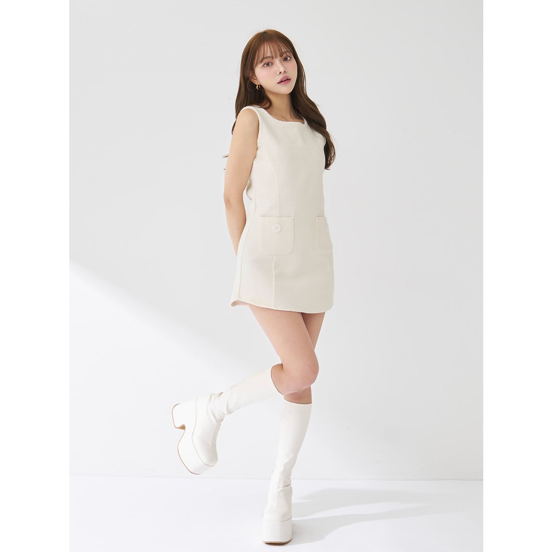 ダーリッチ Darich ツイードアンサンブルノースリミニワンピース