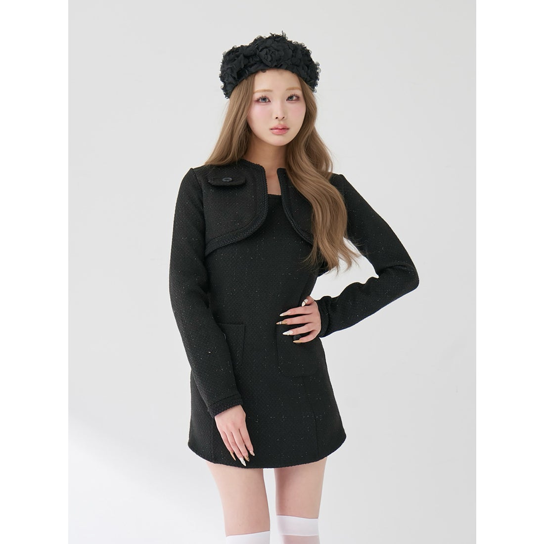 ダーリッチ Darich ツイードアンサンブルノースリミニワンピース