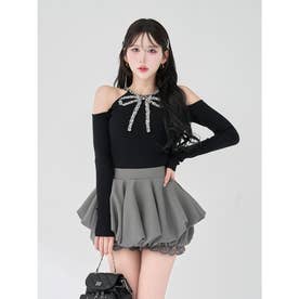 ダーリッチ Darich リボンビジューアメスリニットトップス