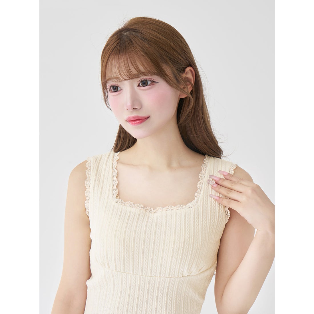 ダーリッチ Darich ケーブルニットソーセットミニワンピース （ピンク