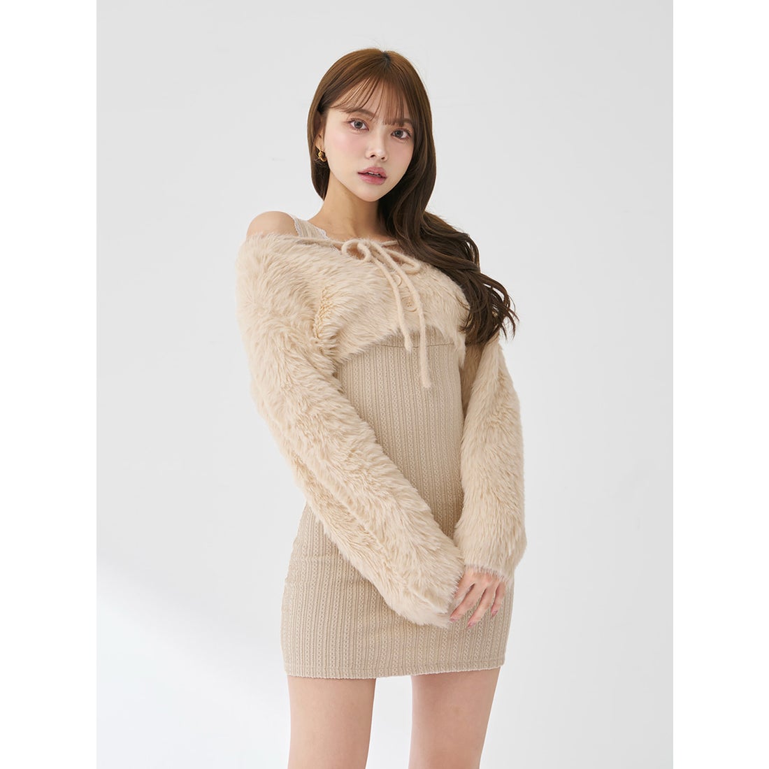 ダーリッチ Darich ケーブルニットソーセットミニワンピース