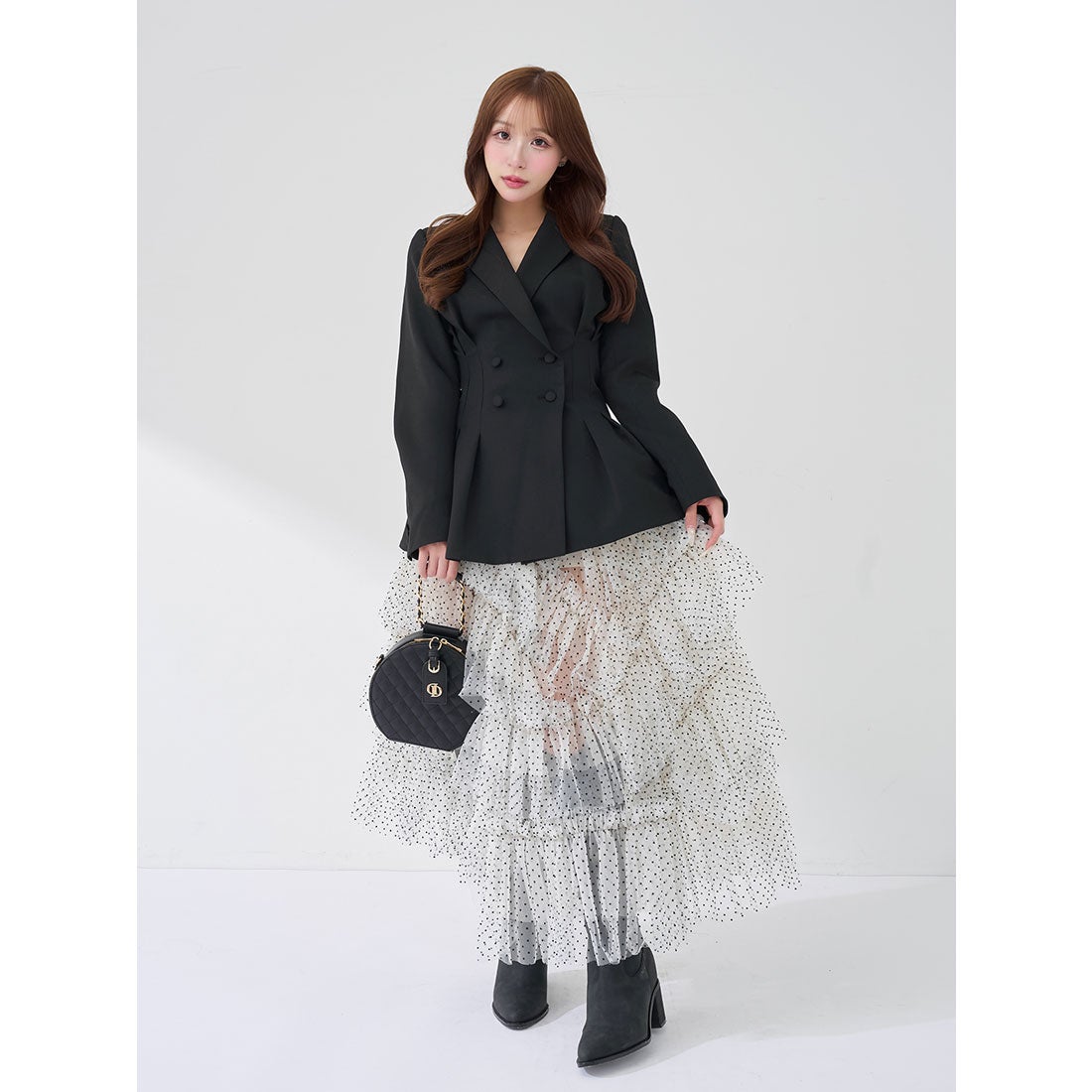 ダーリッチ Darich パネルデザインシルエットぺプラムジャケット