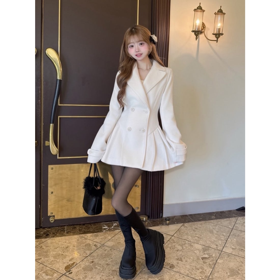 ダーリッチ Darich プリンセスラインジャケットコート （アイボリー