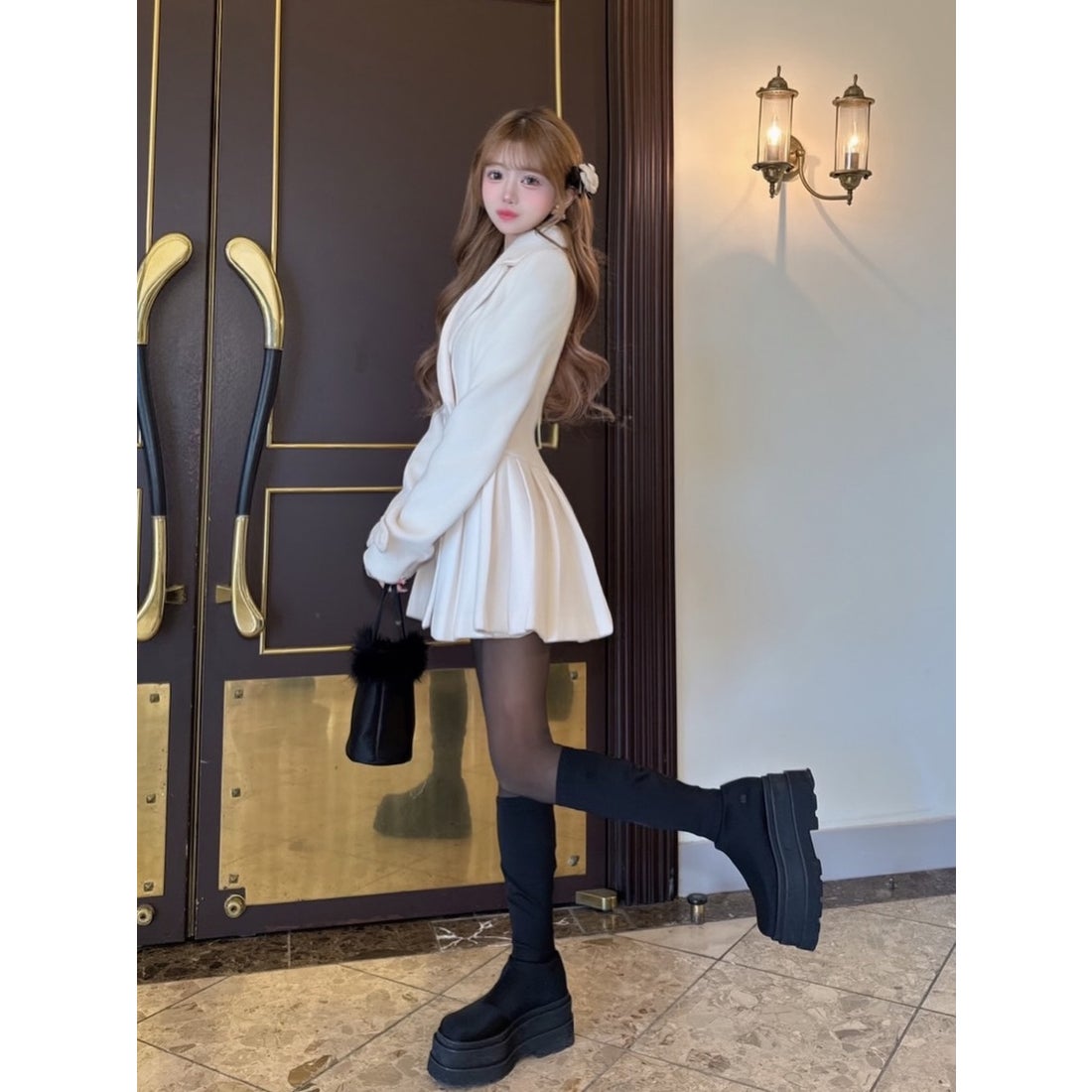 ダーリッチ Darich プリンセスラインジャケットコート （アイボリー