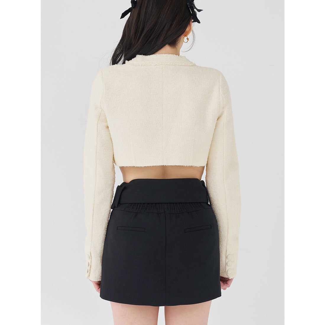 ダーリッチ Darich リュクスツイードショートジャケット （ブラック