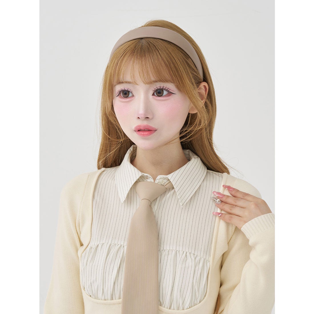 ダーリッチ Darich ネクタイシャツドッキングニットミニワンピース