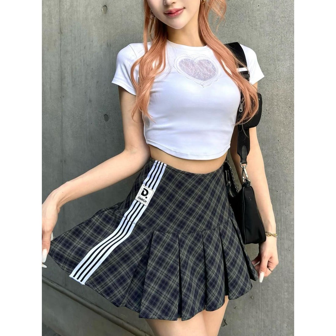 ダーリッチ Darich リメイクライクチェックミニスカート （グリーン