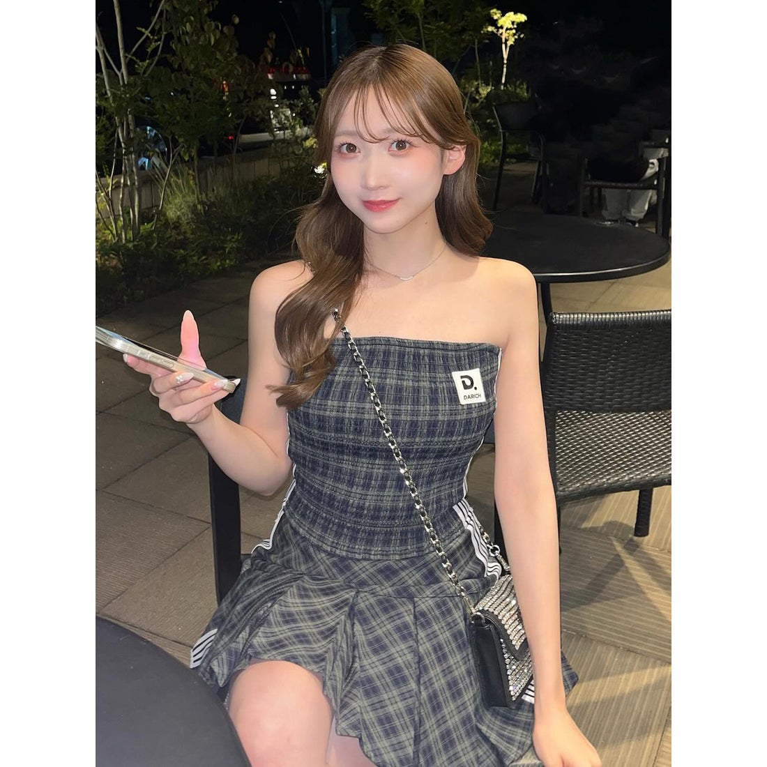 ダーリッチ Darich リメイクライクチェックミニスカート （グリーン