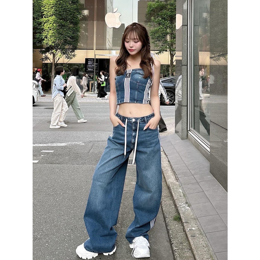 ダーリッチ Darich リメイクライクワイドデニムパンツ （ブルー