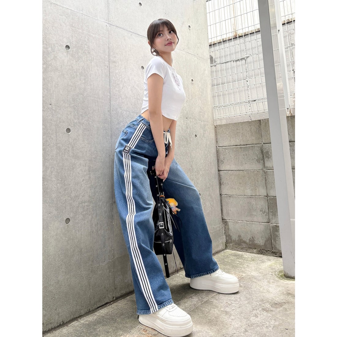 ダーリッチ Darich リメイクライクワイドデニムパンツ （ブラック