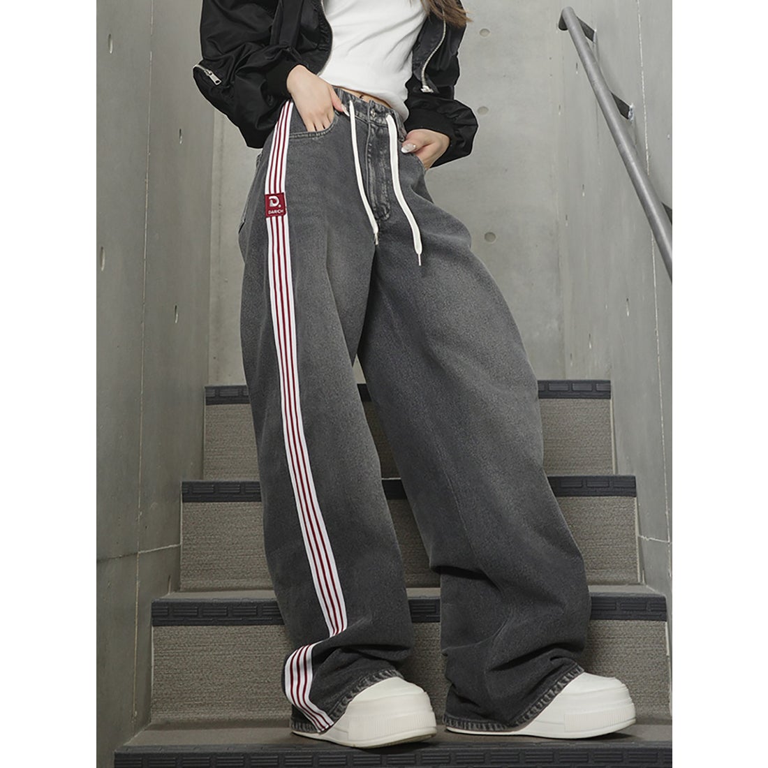 ダーリッチ Darich リメイクライクワイドデニムパンツ （ブラック