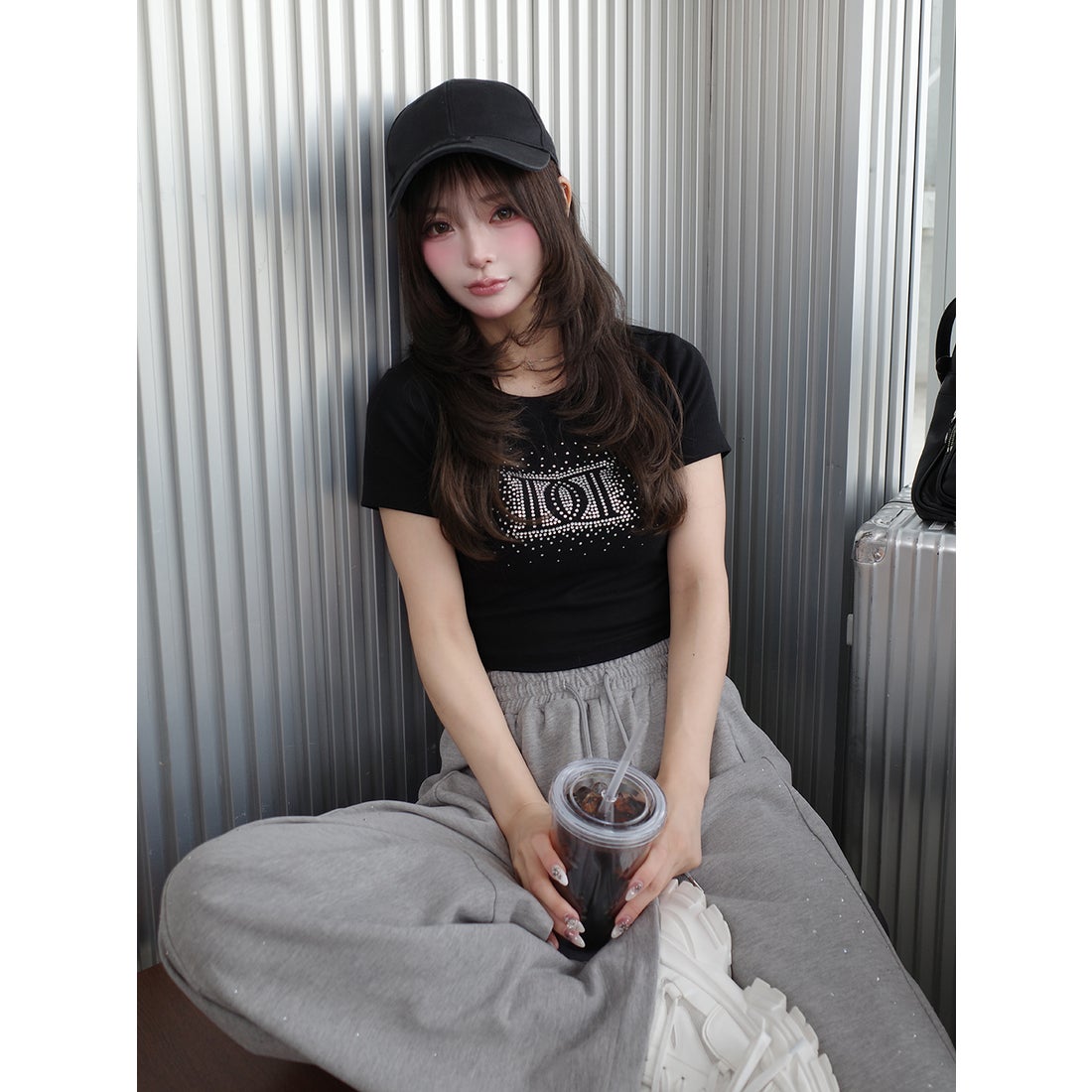 ダーリッチ Darich シャイニーDDロゴコンパクトTシャツ （グレー