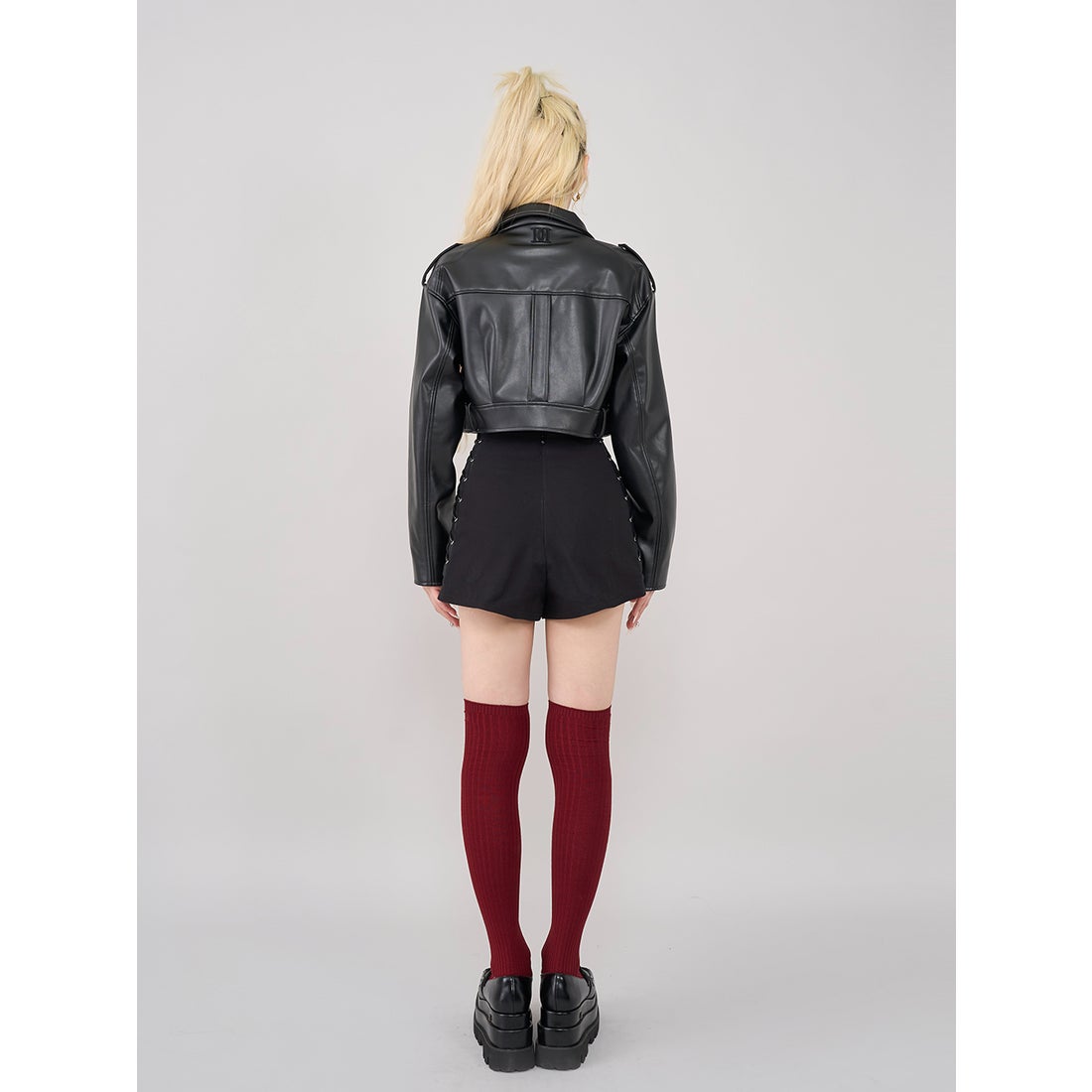 ダーリッチ Darich ドロップショートライダースジャケット （ブラック