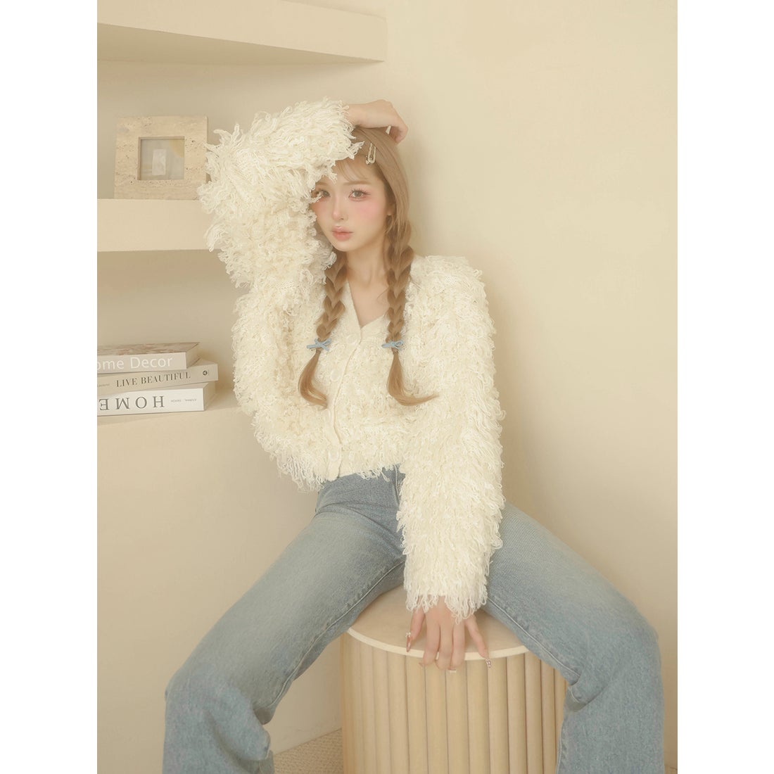 ダーリッチ Darich ループニットカーディガン （ブラック