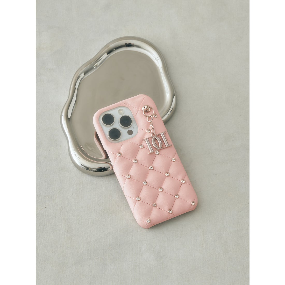 ダーリッチ Darich キルティングビジューDDチャームiPhoneケース
