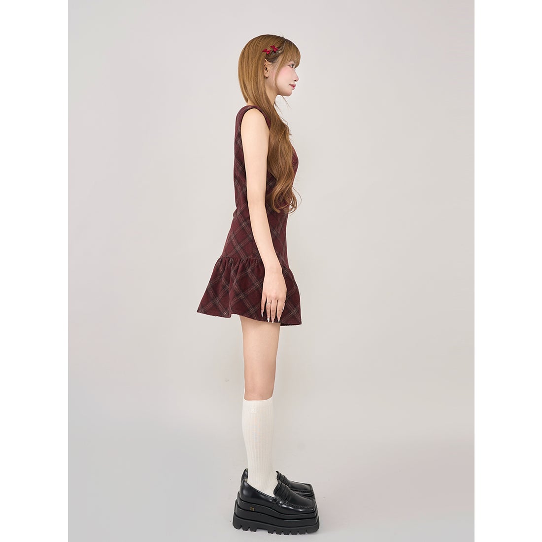 ダーリッチ Darich タータンチェックノースリミニワンピース
