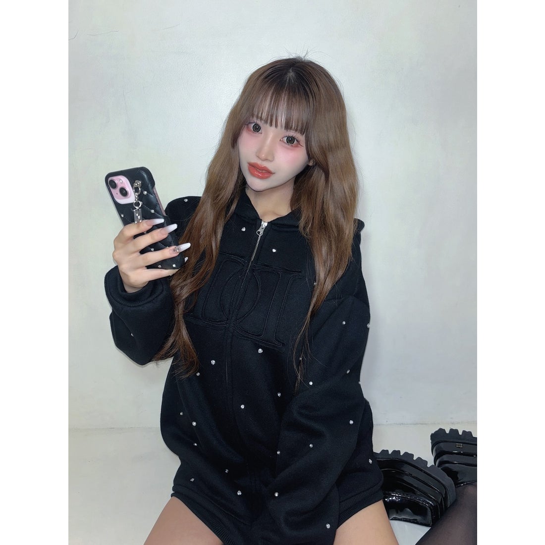 ダーリッチ Darich DDロゴビジュージップパーカー （ブラック