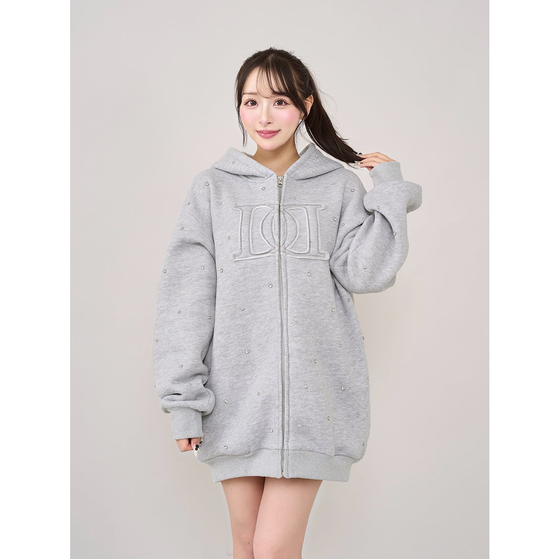 ダーリッチ Darich DDロゴビジュージップパーカー （グレー