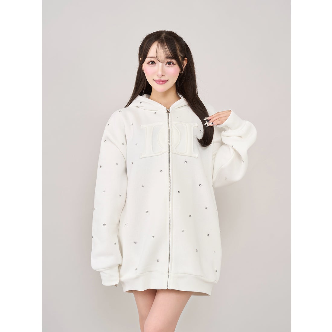 ダーリッチ Darich DDロゴビジュージップパーカー （ホワイト