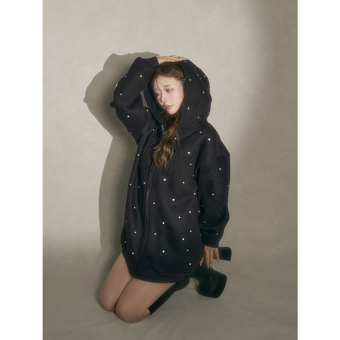 ダーリッチ Darich DDロゴビジュージップパーカー （ピンク