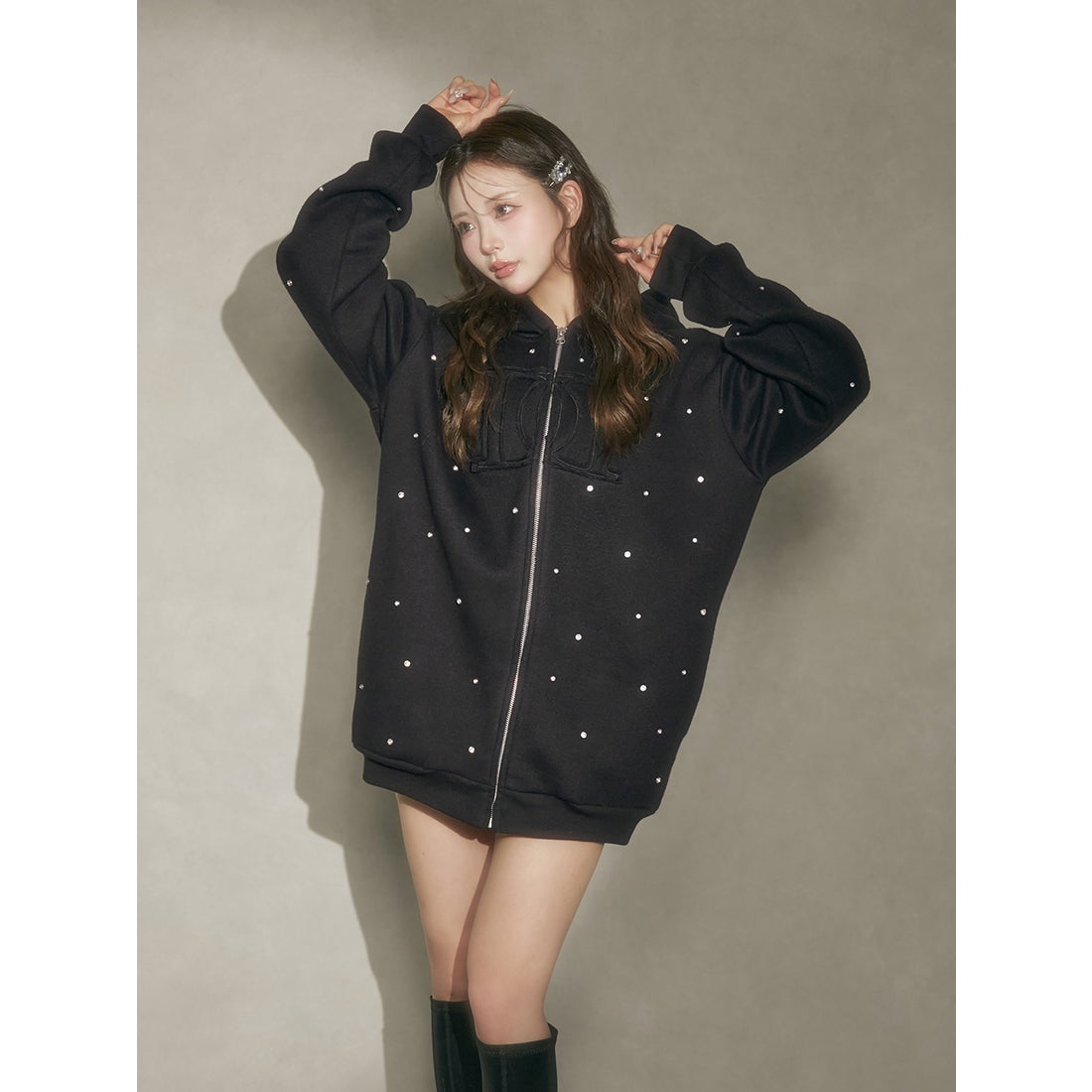 ダーリッチ Darich DDロゴビジュージップパーカー （ピンク