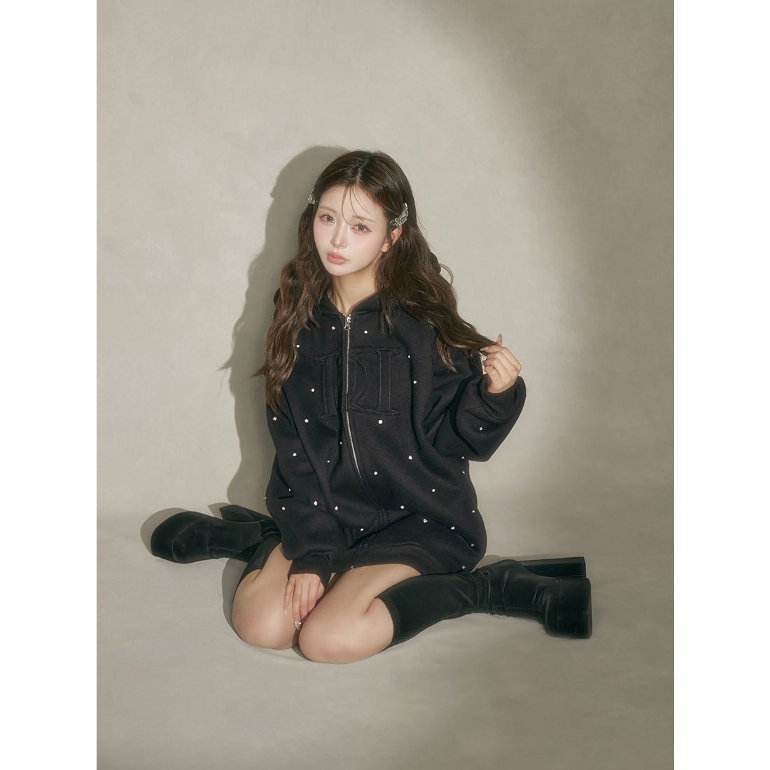 ダーリッチ Darich DDロゴビジュージップパーカー （ピンク