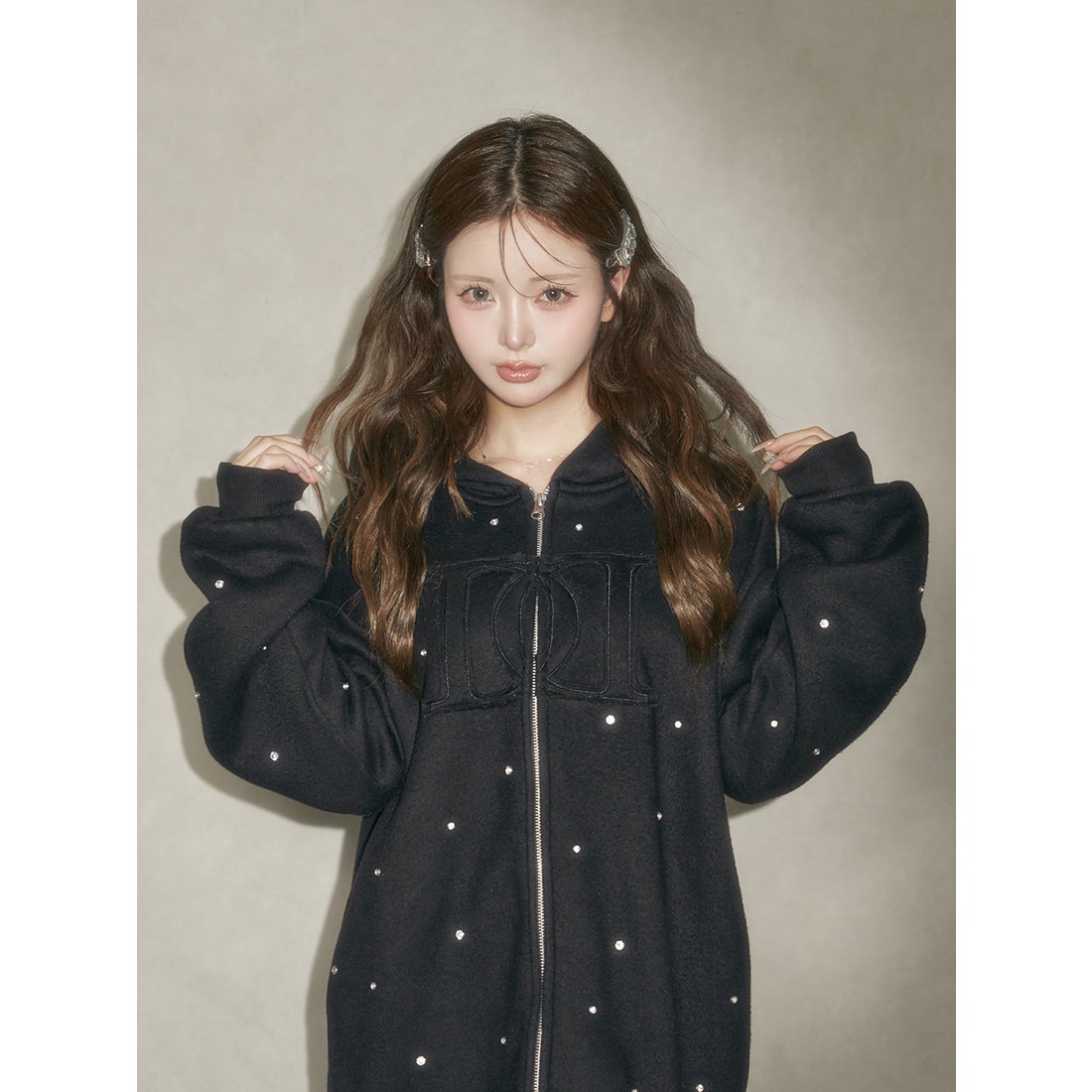 ダーリッチ Darich DDロゴビジュージップパーカー （ピンク