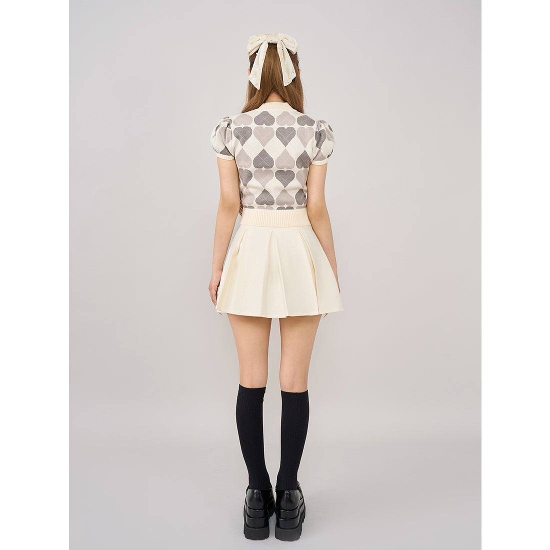 ダーリッチ Darich ハイウエストボックスミニスカート （アイボリー