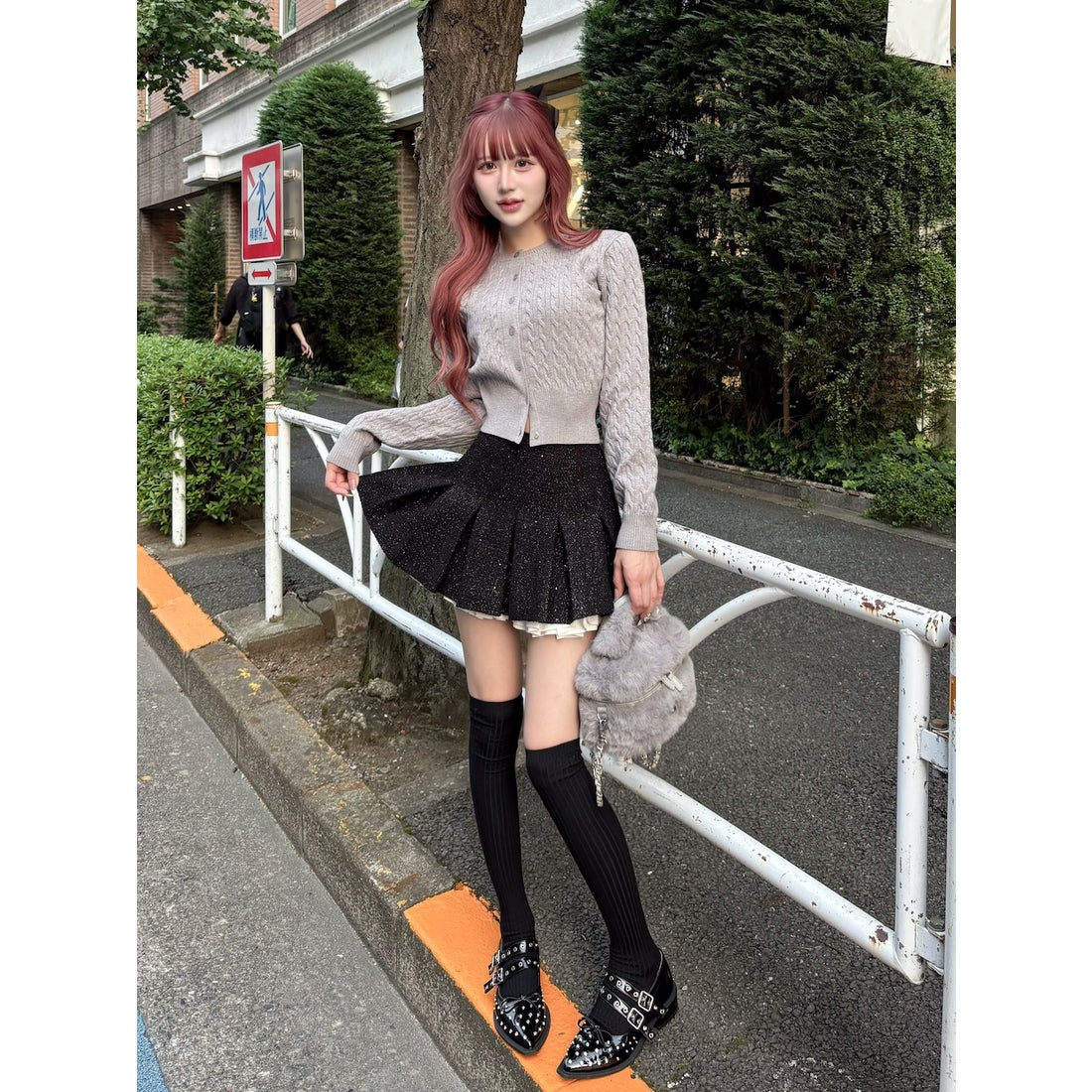 ダーリッチ Darich スパンコールツイードミニスカート （ネイビー