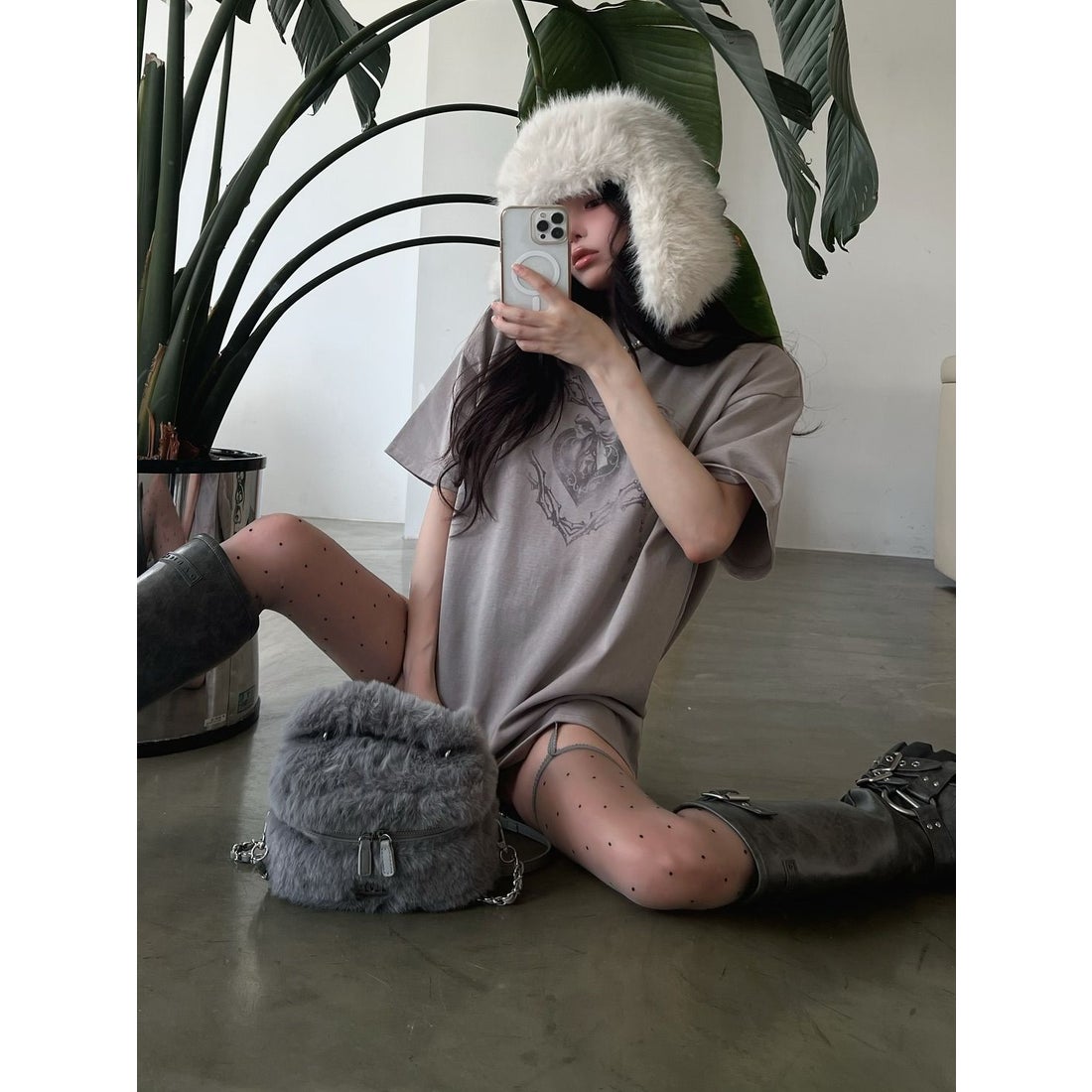 ダーリッチ Darich ハートキーフェードビッグTシャツ （ホワイト