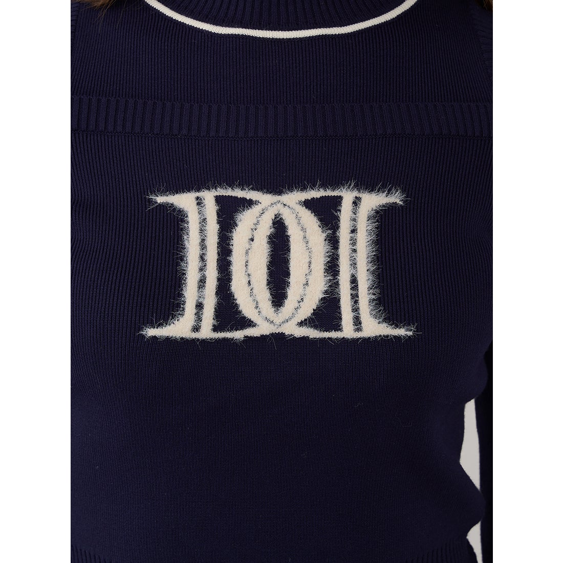 ダーリッチ Darich レイヤードライクロゴニットトップス （ネイビー