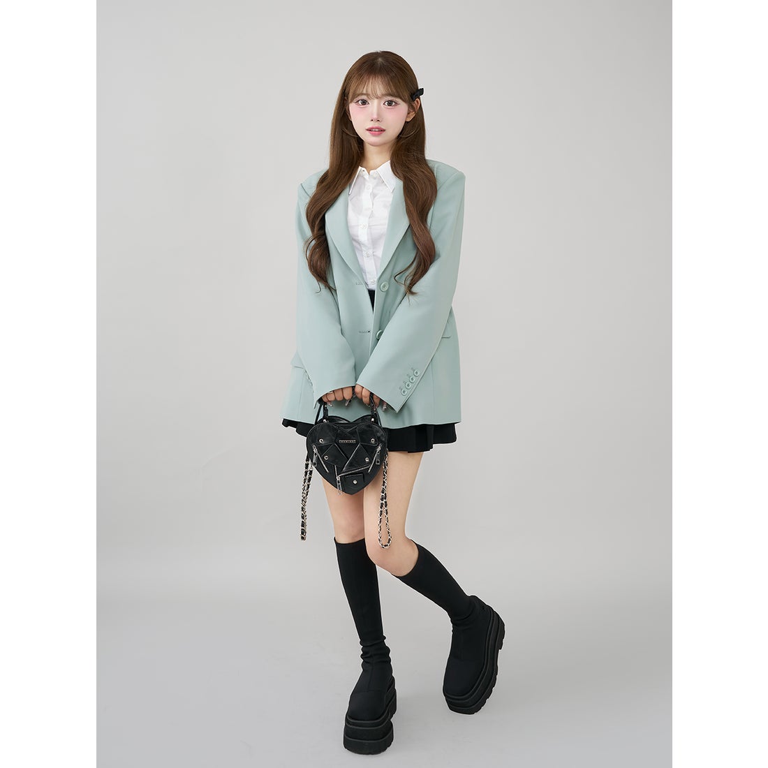 ダーリッチ Darich アシメポケットテーラードジャケット （サックス