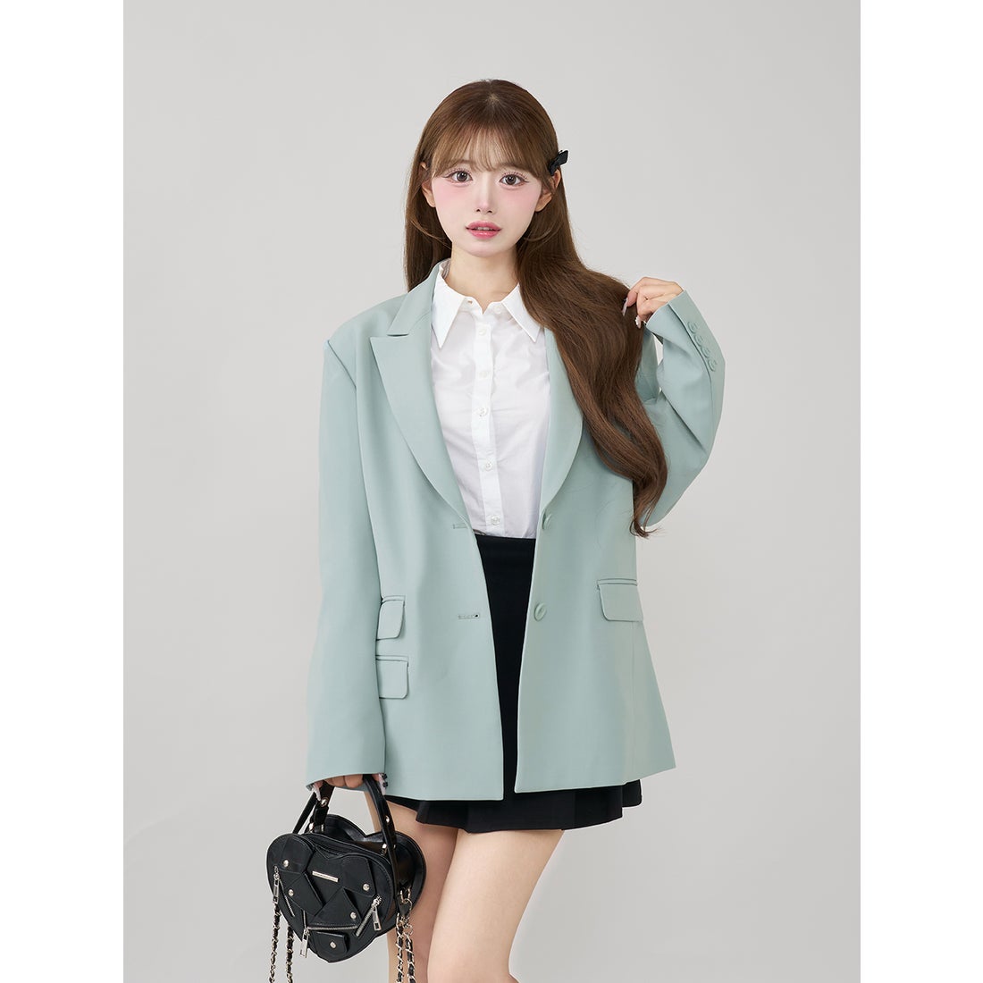 ダーリッチ Darich アシメポケットテーラードジャケット （サックス