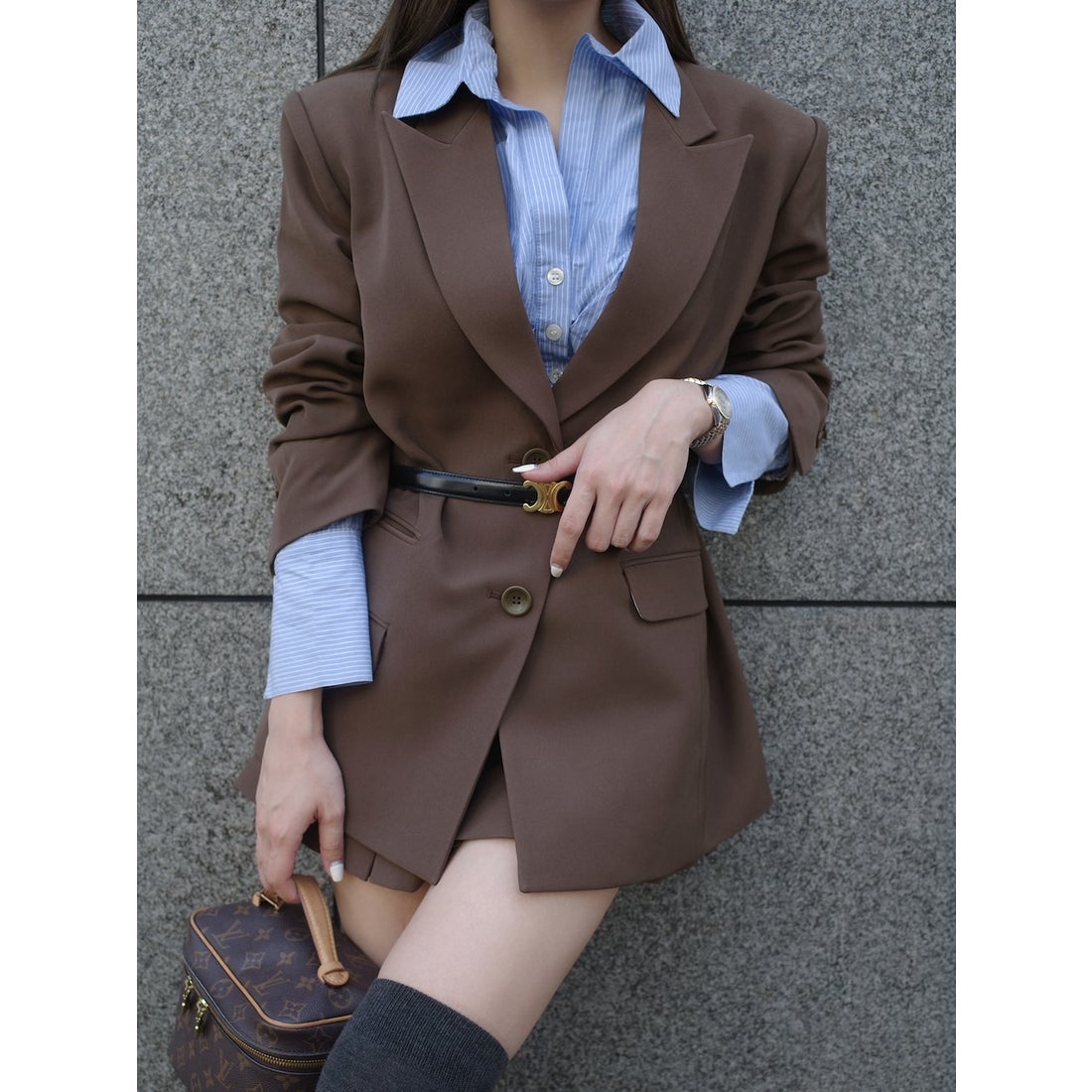ダーリッチ Darich アシメポケットテーラードジャケット （ブラウン